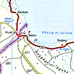 Egypt Road and Physical Tourist Map.