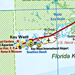Florida Road and Physical Tourist Road Map.