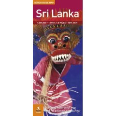 Sri Lanka, Road and Tourist Map.