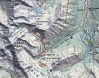 Aspen and Crested Butte Hiking Map.