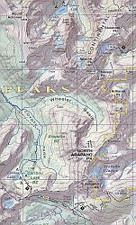 Rocky Mountain National Park, Road and Recreation Map, Colorado, America.