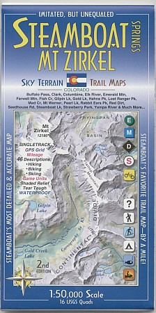 Steamboat Springs and Mount Zirkel Hiking Map.