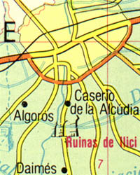 Costa Blanca, Road and Shaded Relief Tourist Map, Spain.
