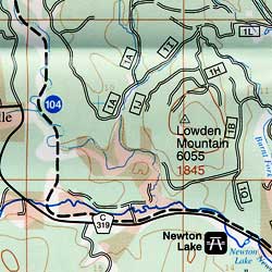 Black Hills, Northeast, Road and Recreation Map, South Dakota, America.
