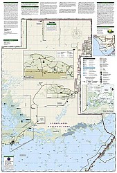 Everglades National Park, Road and Recreation Map, Florida, America.