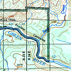 Flaming Gorge and East Uintas, Road and Recreation Map, Utah, America.