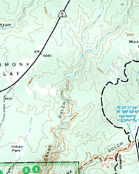 Grand Gulch Plateau, Road and Recreation Map, Utah, America.