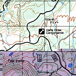 Manti - Lasal National Forest, Road and Recreation Map, Utah, America.
