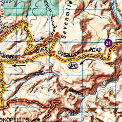Moab North, Road and Recreation Map, Utah, America.