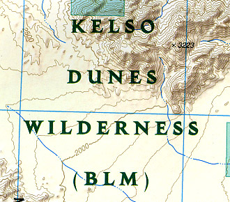 Mojave National Preserve, Road and Recreation Map, California, America.