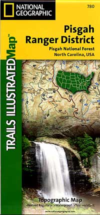 Pisgah Ranger District, Road and Recreation Map, North Carolina, America.