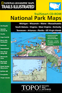 United States, East to Mid-West 14 National Park, Road and Recreation Map with CD-ROM, America.