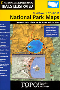 United States, Far West 11 National Park, Road and Recreation Map with CD-ROM, America.