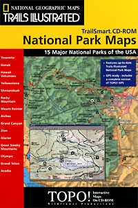 United States, 15 Major National Park, Road and Recreation Map with CD-ROM, America.