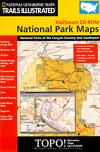 United States, Southwest 11 National Park, Road and Recreation Map with CD-ROM, America.