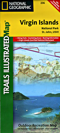 Virgin Islands National Park Road and Recreation Map, St.