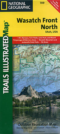 Wasatch Front and Strawberry Valley, Road and Recreation Map, Utah, America.