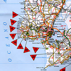 Portugal: Golfing in Portugal, Road and Tourist Map.