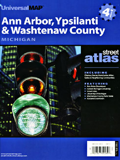 Ann Arbor, Ypsilanti and Washtenaw County Street ATLAS, Michigan, America.