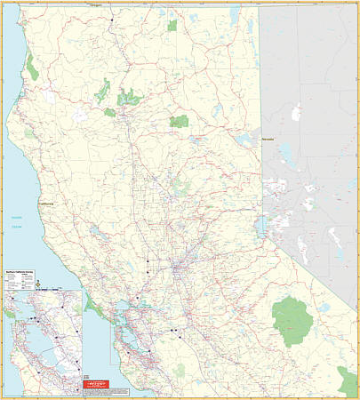 California Northern Vicinity WALL Map America.