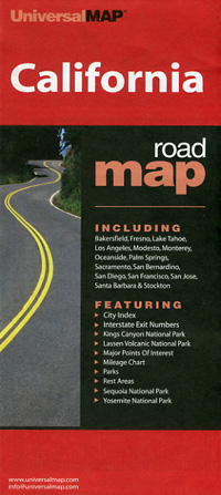 California Road and Tourist Map, America.