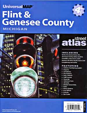 Flint and Genesee County Street ATLAS, Michigan, America.