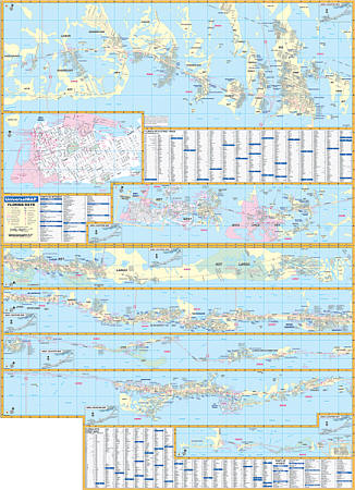 Florida Keys WALL Map, America.