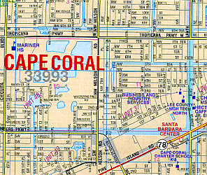 Cape Coral and Fort Meyers, Florida, America.