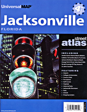 Jacksonville and Duval County Street ATLAS, Florida, America.