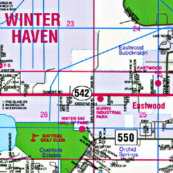 Lakeland and Winter Haven "Flipmap" Florida, America.