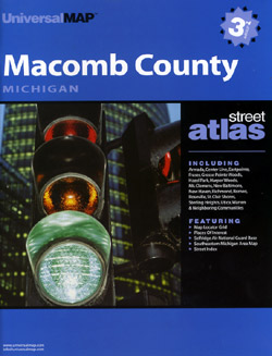 Macomb County Street ATLAS, Michigan, America.