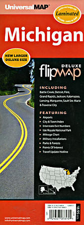 Michigan "Flipmap" Road and Tourist Map, America.