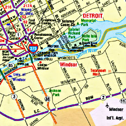 Michigan "Flipmap" Road and Tourist Map, America.