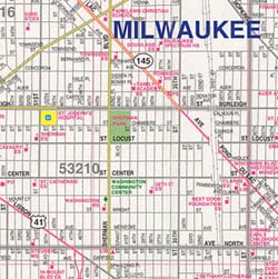 Milwaukee "Flipmap" Wisconsin, America.