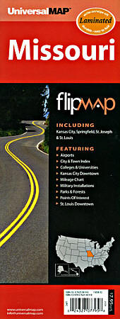 Missouri "Flipmap" Road and Tourist Map, America.