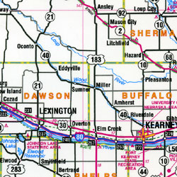 Nebraska "Flipmap" Road and Tourist Map, America.