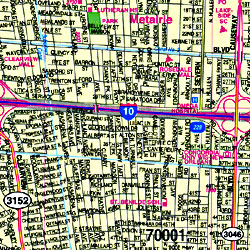 New Orleans "Flipmap" Louisiana, America.