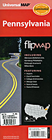 Pennsylvania "Flipmap" Road and Tourist map.