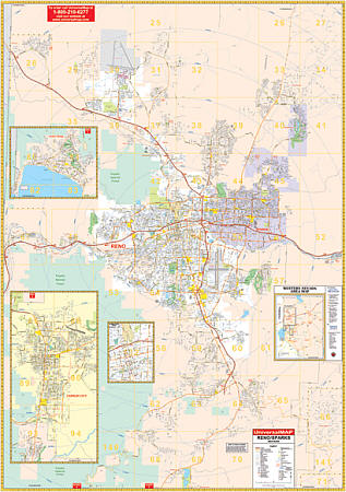 Reno WALL Map, Las Vegas, America.
