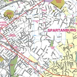 Spartanburg "Flipmap" South Carolina, America.