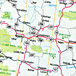 United States Western Interstate Road and Tourist Map.