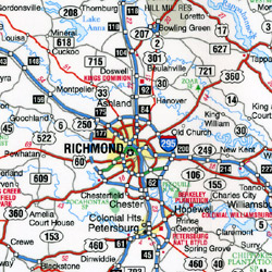 Virginia and West Virginia "Flipmap" Road Map, America.