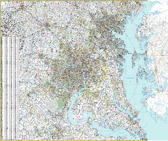 Washington, DC Vicinity WALL Map, America.