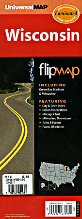 Wisconsin "Flipmap" Road and Tourist Map, America.