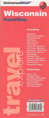 Wisconsin Road and Tourist Map, America.