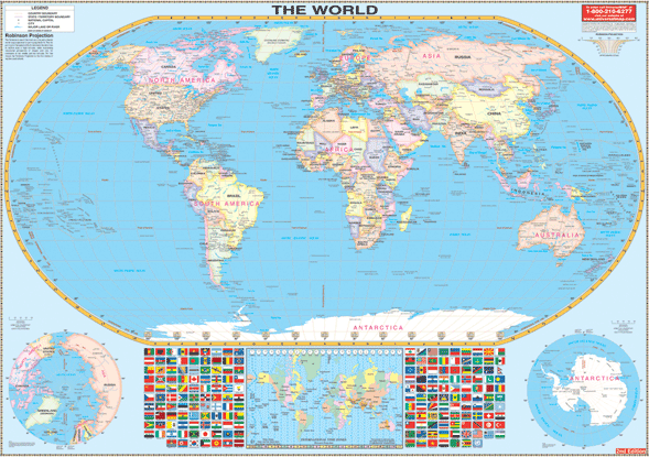 World Large Scale WALL Map.