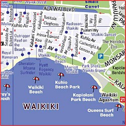Hawaii Streetsmart Road and Tourist Map, America.