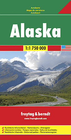 Alaska Road and Shaded Relief Tourist Map.