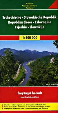 Czech, Slovak Republics, Road and Shaded Relief Tourist Map.