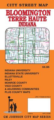 Bloomington and Terre Haute City Street Map, Indiana, America.